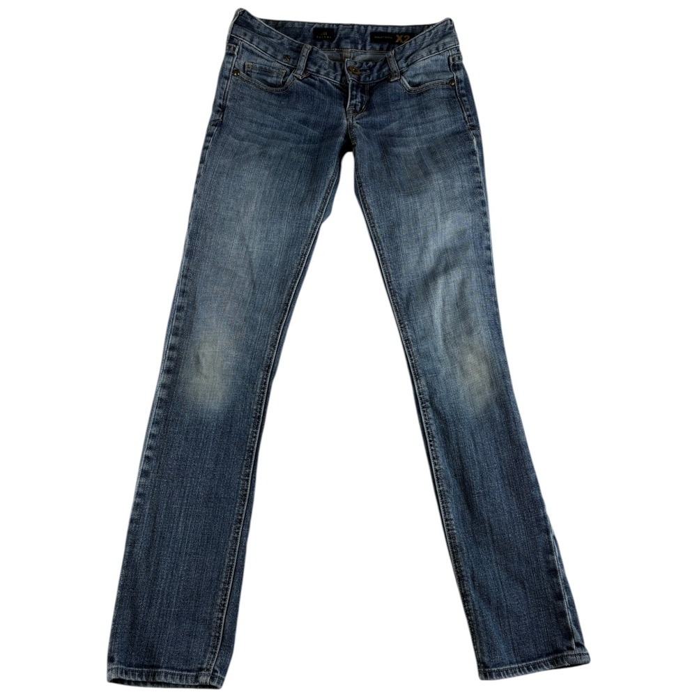 X2 Quality Skinny Leg Jeans Womens 01 Blue Denim Stretch Medium Wash Low Rise